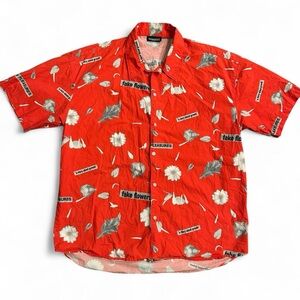 Pleasures Fake Flowers Camp Shirt Red - Men's Short Sleeve Button-Down